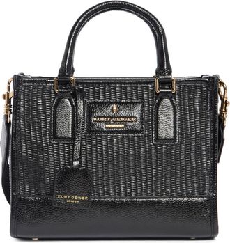 Kurt Geiger Small Chiswick Raffia Tote in Black at Nordstrom Rack