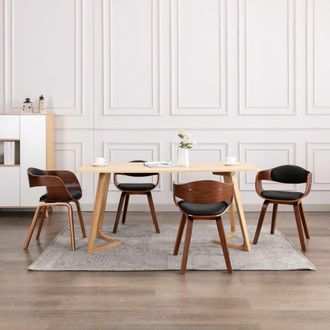 vidaXL Vidaxl - Sillas De Comedor 4 Uds Madera Curvada Y Cuero Sint&eacute;tico
