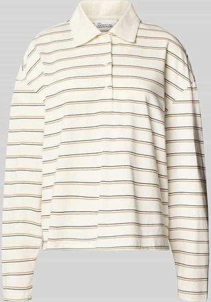 MY ESSENTIAL WARDROBE Longsleeve mit Polokragen Modell Anna in Offwhite, Größe XL