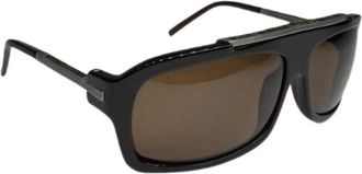 Bottega Veneta Pre-owned Accessories, female, Black, Size: ONE SIZE Pre-owned Leather Sunglasses