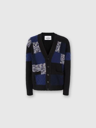 Missoni The Cardigan In Pure Wool With Flame And Zigzag Inserts in Navy Blue at Nordstrom, Size 52 It