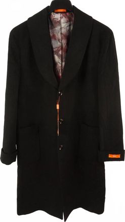 Tallia Orange Mens Vannes Wool Overcoat - Plus In Black