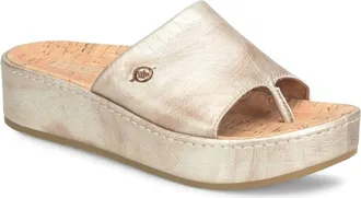 Born Womens Shar Platform Heel In Light Gold Metallic