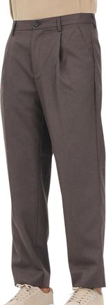 Selected Brown Straight-Leg Wool-Blend Pants