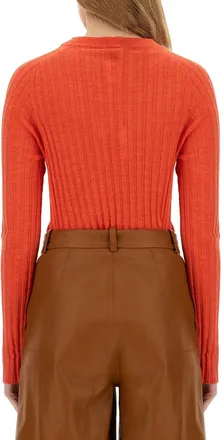 Alysi Ribbed Knit Sweater - Red