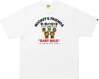 A Bathing Ape x Disney Mickey & Friends Baby Milo Relaxed Fit T-Shirt White 0ZXTEM918101Q-WHT
