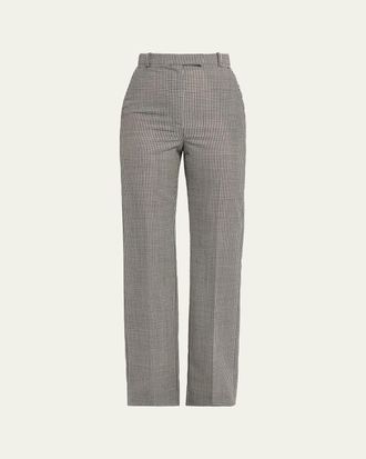 Alexander McQueen Gingham Check Straight-Leg Trousers