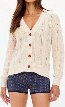 The Upside Drew Cotton Knit Cardigan In Natural