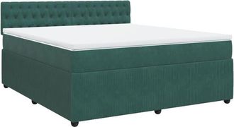 vidaXL Vidaxl - Cama Box Spring Con Colch&oacute;n Terciopelo Verde Oscuro 180x200 Cm
