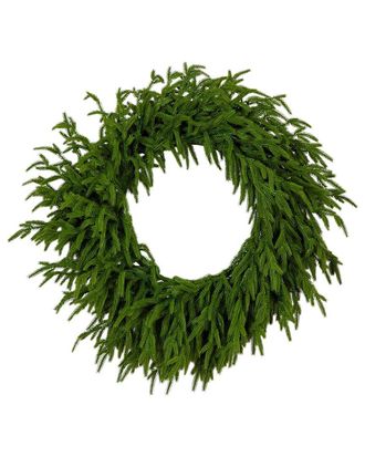 Nearly Natural 24In. Pre-Lit Artificial Real Touch Norfolk Island Pine Wreath