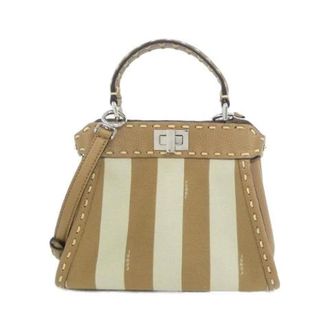 Fendi Pre-owned Selleria Peekaboo Mini Leder Handtas - Dames - Pre-owned - Bruin - Maat: ONE Size Leer