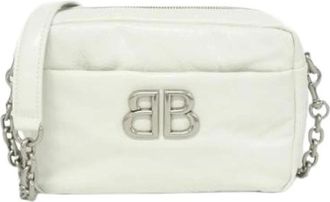 Balenciaga Pre-owned Monaco Camera Bag Calf Shoulder Bag - Dames - Vintage Schoudertas - Wit - ONE Size - Leer - Vintage