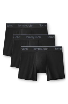 Tommy John Assorted 3-Pack Second Skin 4-Inch Stretch Modal Boxer Briefs in Black at Nordstrom, Size X-Large