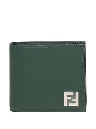 Fendi FF squared bifold wallet - men - Calf Leather/Cotton/Polyurethane/Polyester/Cotton/Polyurethane - One Size - Green