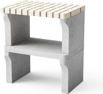 Movelar Nuevo Caballete Lateral Del M&oacute;dulo Iberia Para Barbacoa De Obra Prefabricada (beige, Gris - 70 X 47 X 47 Cm) - Uso En Exteriores - Movelar