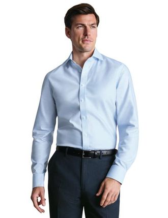 CHARLES TYRWHITT Non-Iron Greenwich Weave Cutaway Shirt in Cornflower Blue at Nordstrom, Size 16.5 - 34