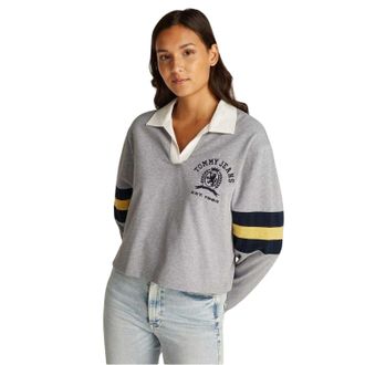 Tommy Jeans Dames Crest Katoenen Sweatshirt (Grijs Heather)