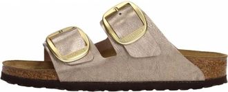 Birkenstock Satijnen Sandalen met Gesp - Dames - Sandalen - Beige - 39 EU - Satijn - Schoenen