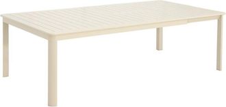 Sweeek Extendable aluminum garden table seats 12 beige 199/259x135x75 cm - Karo