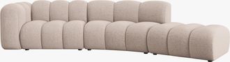 BLOOMINGLOFT 5-Sitzer Design Modulsofa Lupine mit Ottomane rechts - Chenille-Bezug