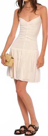 Heartloom Shirred Rib Cami Mini Dress In Off White