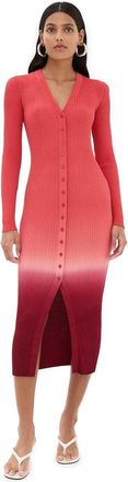 Staud Womens Maxi Shoko Sweater Dress, Dusk Dip Dye
