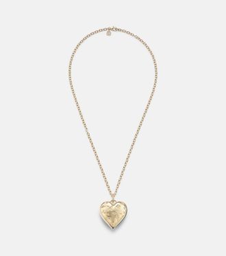 Sydney Evan Puffy Icon Heart 14kt gold pendant with diamonds