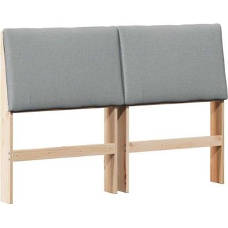 vidaXL Upholstered Headboard Light Grey 140 cm Solid Pine Wood vidaXL