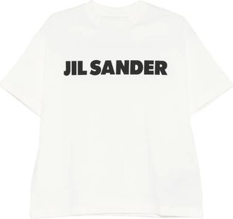 Jil Sander T-shirt met logo en ronde hals - Wit