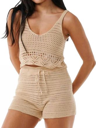 Rip Curl Sea Of Dreams Crochet Top In Natural