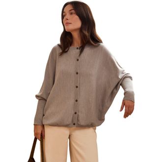 Celtic & Co. Fine Knit Merino Cardigan in Oatmeal at Nordstrom, Size X-Large
