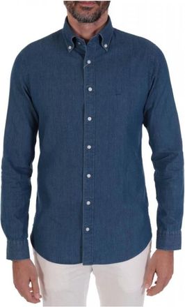 Michael Kors Slim Fit Jeans Shirt - Heren - Spijkeroverhemden - Blauw - L - Leer - Overhemden
