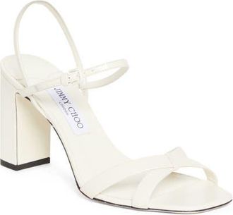 Jimmy Choo London Elsy Block Heel Sandal in Latte at Nordstrom, Size 10.5Us