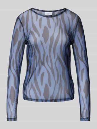 Vila Regular Fit Bluse mit Rundhalsausschnitt Modell VOLETTIS in Blau, Gr&ouml;&szlig;e M