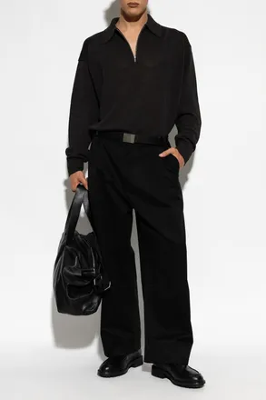 STUDIO NICHOLSON Sorte Trousers, Mens, Black