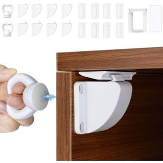 OEM Cerradura Magn&eacute;tica De Seguridad Infantil, Cerradura Magn&eacute;tica De 8 Posiciones Para Armarios Con 2 Llaves, Cerradura Magn&eacute;tica Invisible Para Armarios