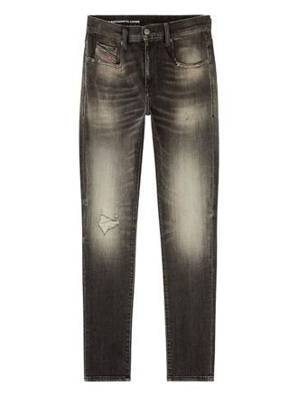 Diesel D-Strukt 09j52 ripped slim jeans - men - Organic Cotton/Elastane - 38/32 - Grey