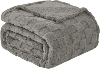 OEM Manta De Franela Suave Y Acogedora De Forro Polar - Manta C&aacute;lida De Verano - Para Sof&aacute;, Oficina Y Cama (200x150 Cm, Gris)