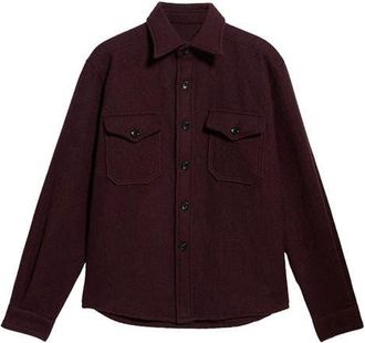 Fortela Kenny Wool Overshirt in Burgundy at Nordstrom, Size Small Eu