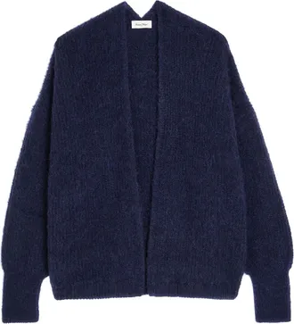 American Vintage East Melange Brushed Knit Cardigan - Navy - XS/S (UK6-8 / XS)