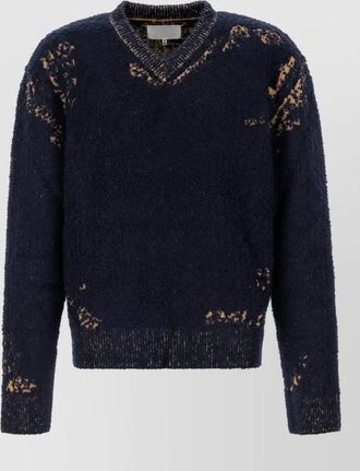 Maison Margiela acid knit v-neck sweater