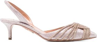 Aquazzura Point-toe Embellished Slingback Sandals