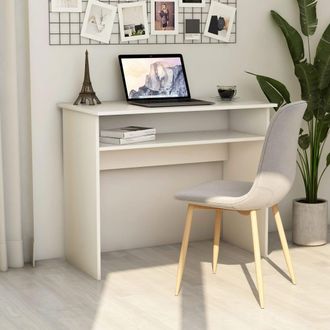 vidaXL Escritorio De Madera Contrachapada Blanco 90x50x74 Cm Vidaxl