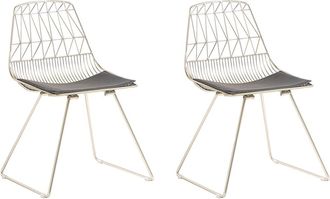 Beliani Conjunto de 2 sillas de comedor metal dorado
