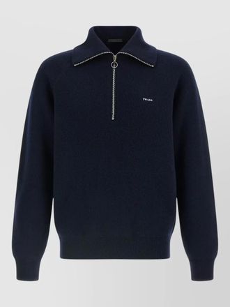 Prada cashmere wool half-zip oversized jumper