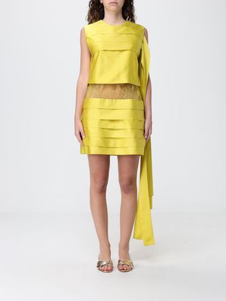 Ferragamo Abito mini in seta con dettagli in pizzo