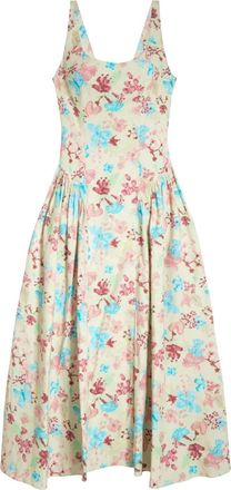 Isolda Abito midi Palaceteb a fiori - Toni neutri