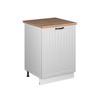 Vicco Mueble Bajo De Cocina Fame-line, Blanco Casa De Campo/blanco, 60 Cm 1 Puerta Con Encimera, Vicco