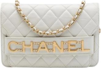 Chanel Pre-owned Vintage Quilted Crossbody Bag - Dames - Vintage Schoudertas - Wit - ONE Size - Leer - Vintage