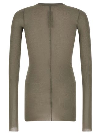 Rick Owens Ribbed Viscose-Silk Blend T-Shirt - Sage